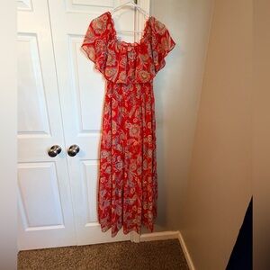 Rabbit Rabbit Rabbit Red Floral Dress